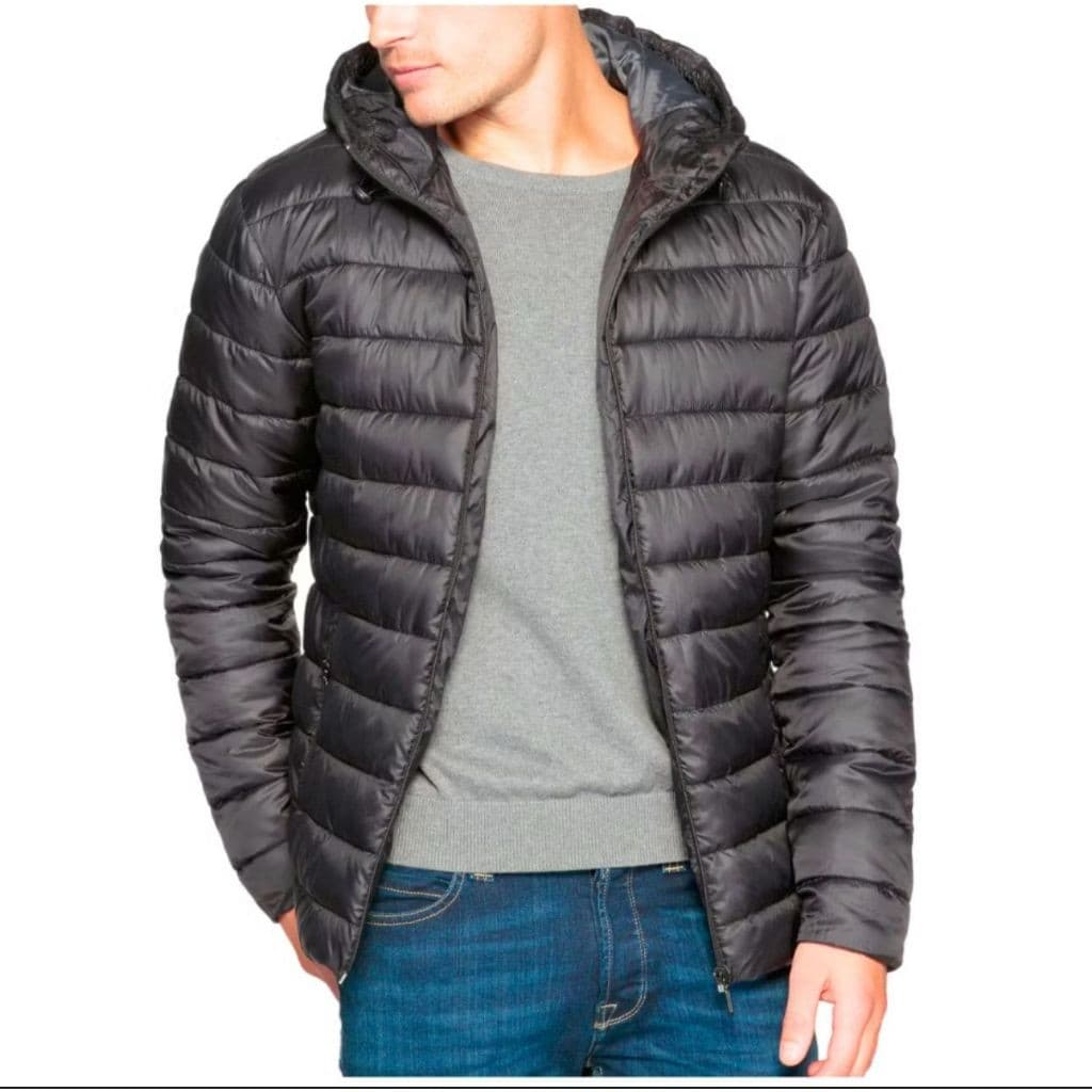 Jaqueta Bobojaco Impermeável Nylon Puffer Masculino com Bolsos e Capuz