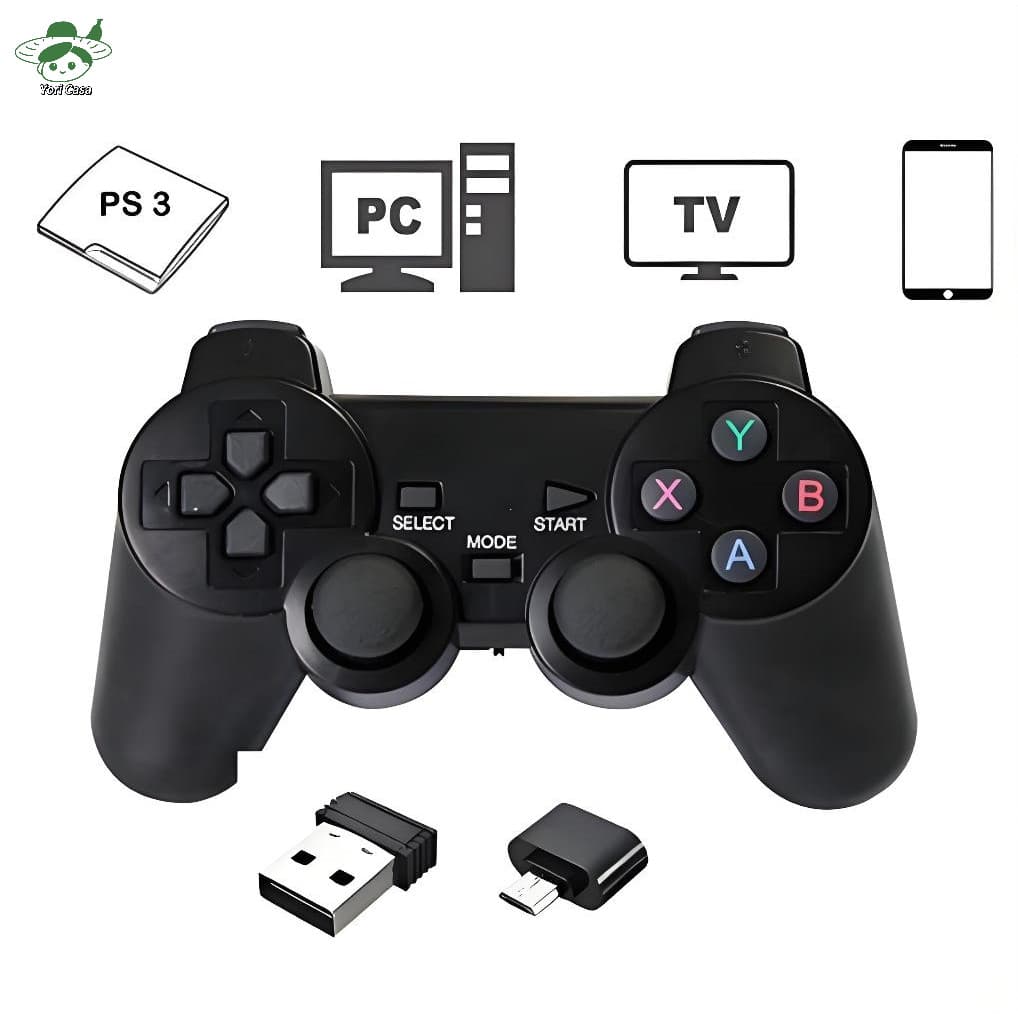 Kit 2 Controle Ps3 Sem Fio 2.4G Adaptador Compatível Com Telefones/Tablets/Caixas de TV/Tvs Android Phone—Com conversor