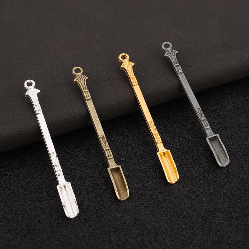 85mm Metal Pequena Pá Nariz Colher Doces Tempero Ingredientes Mini Com Chaveiro