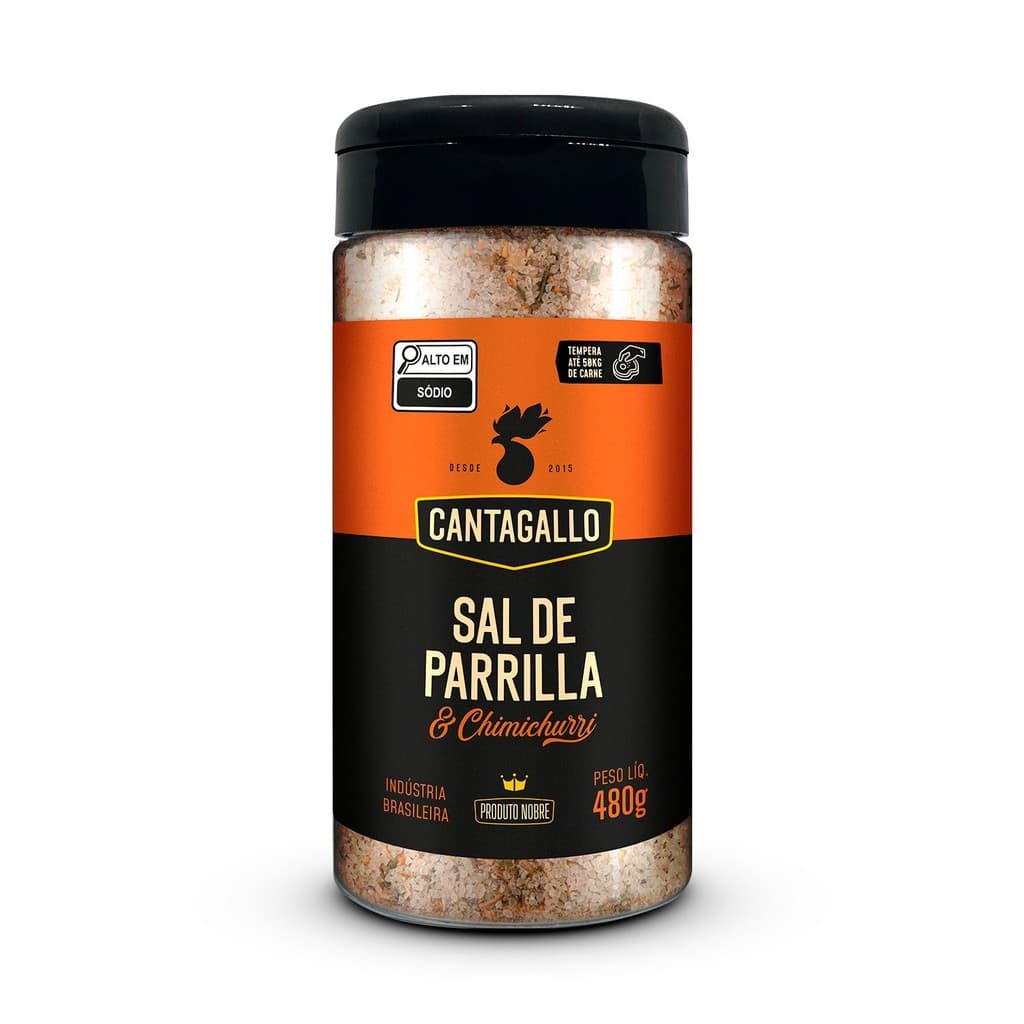 Sal de Parrilla e Chimichurri CantaGallo 480g - Tempero para Parrilla Argentina Churrasco