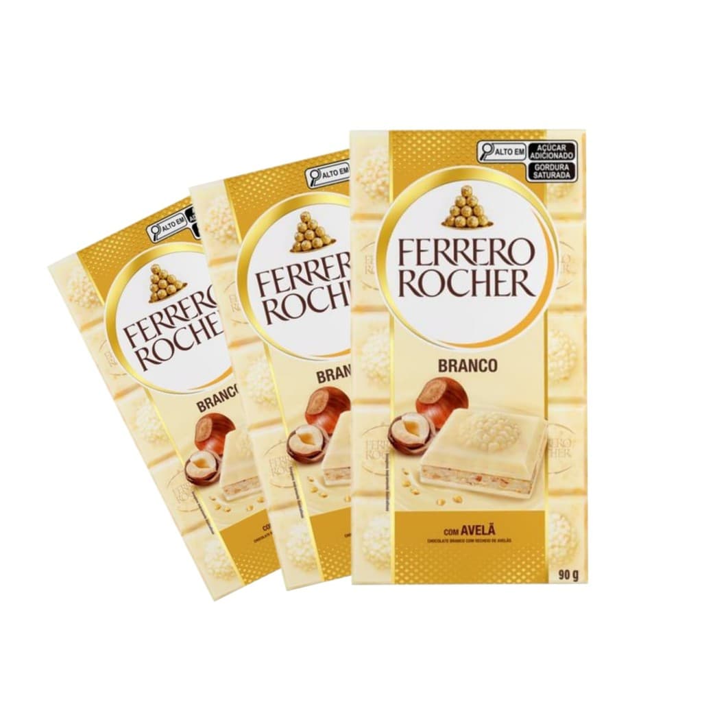 Chocolate Ferrero Rocher Branco Importado 90g - 3 Unidades