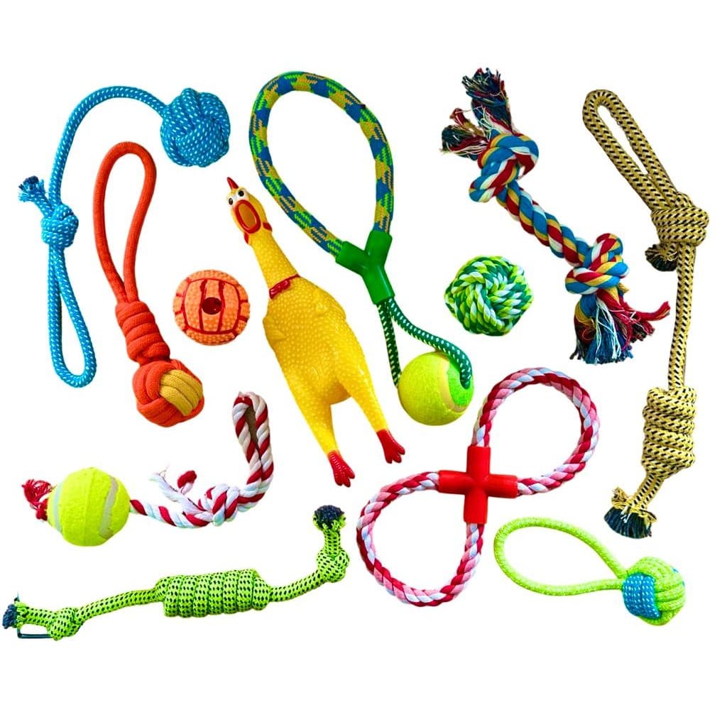 Brinquedos para cachorros Brinquedo pet cães pequeno médio grande porte - Kit 12 Cordas Variadas