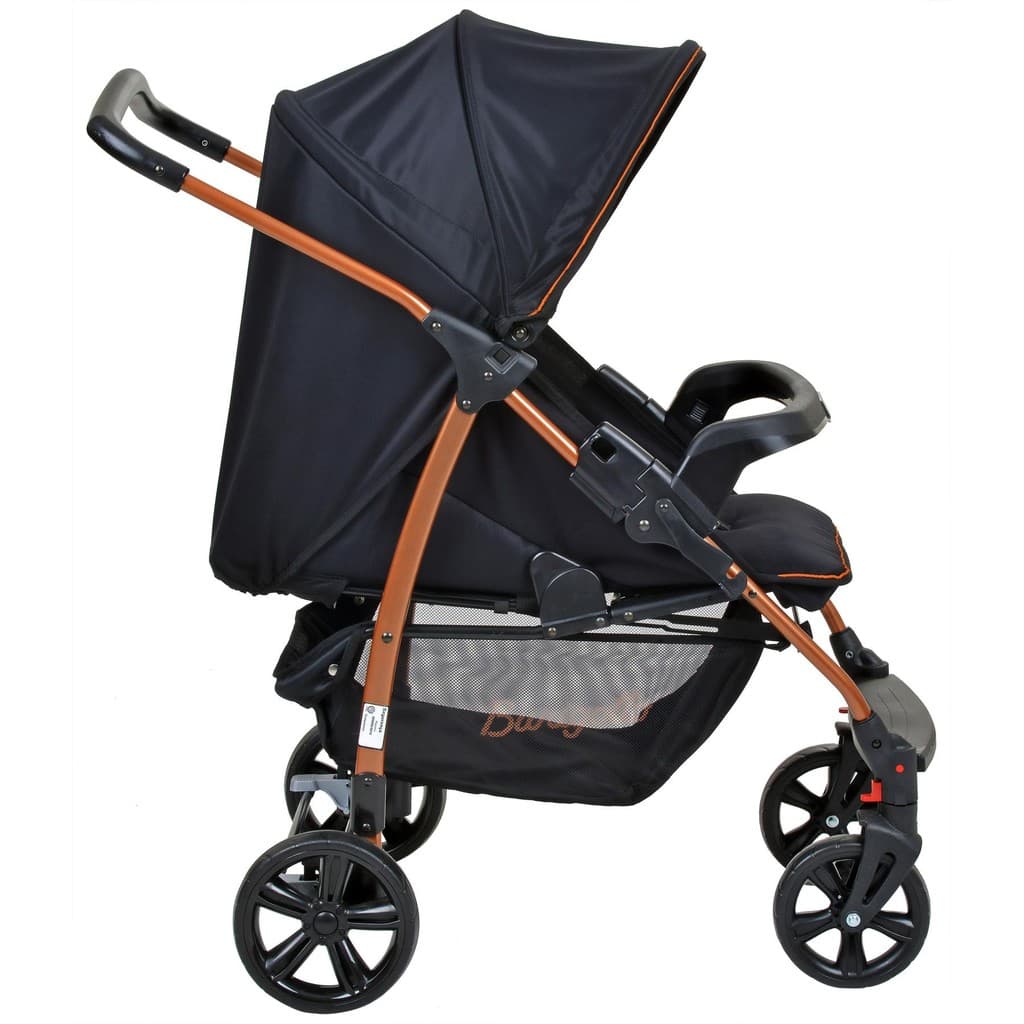 Carrinho de Bebê Burigotto e Bebê Conforto Ecco  Preto Cobre