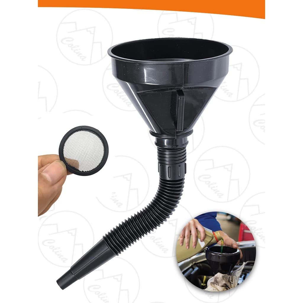 Funil Troca Óleo Moto Com Filtro Sanfonado 1 a 5 Unds Plástico Diesel Gasolina Kolling Sell