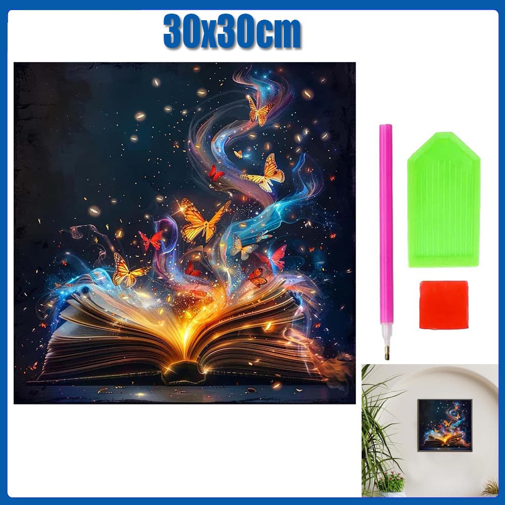 30x30cm livro mágico Pintura Diamante 5D Pintura de Diamante Conjunto De Pintura Com Diamante Conto De Quadrado 7D Kits