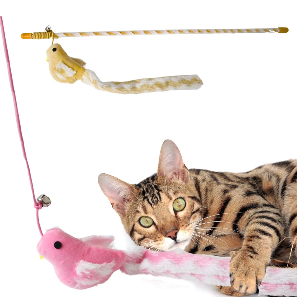 Varinha de Brincar com Gatos modelo Passarinho com Barulho