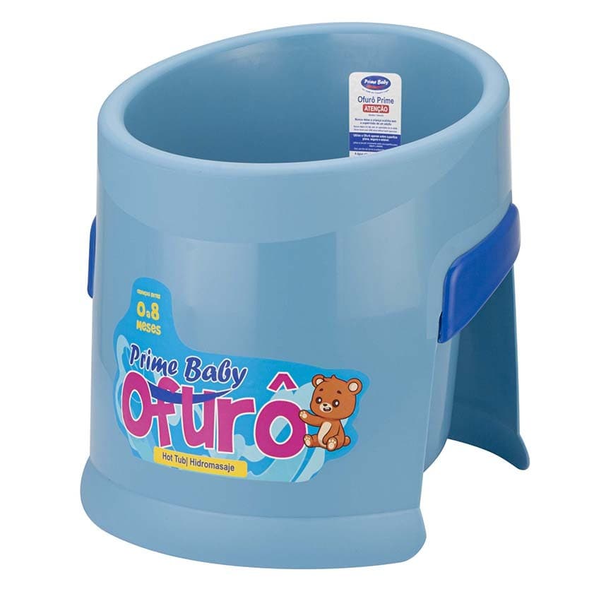 Banheira Ofurô Bebê Prime Baby Confort Azul 0 A 8 Meses
