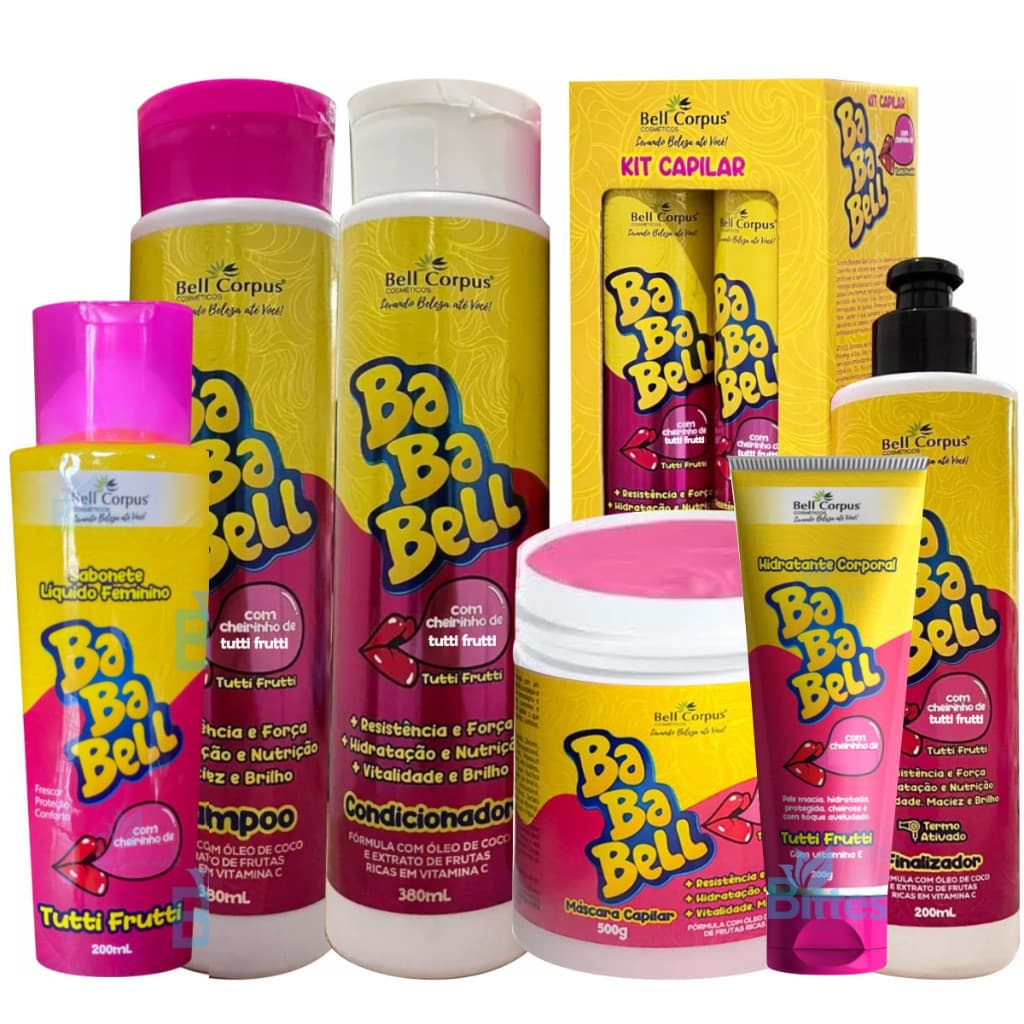 KIT 6 ITENS TUTTI SHAMPOO+CONDICIONADOR+MASCARA+LEAVE-IN+SABONETE+HIDRATANTE BELL CORPUS
