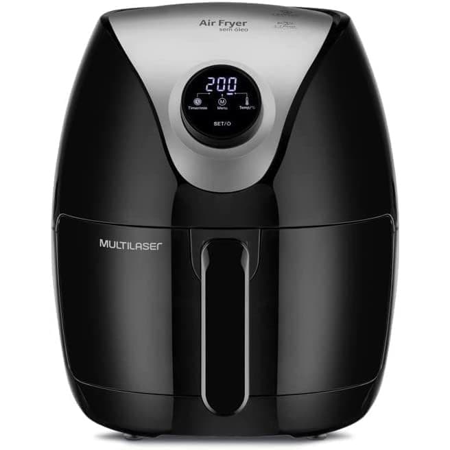 Fritadeira Elétrica AirFryer Digital, 4 Litros, Cor Preta Multi