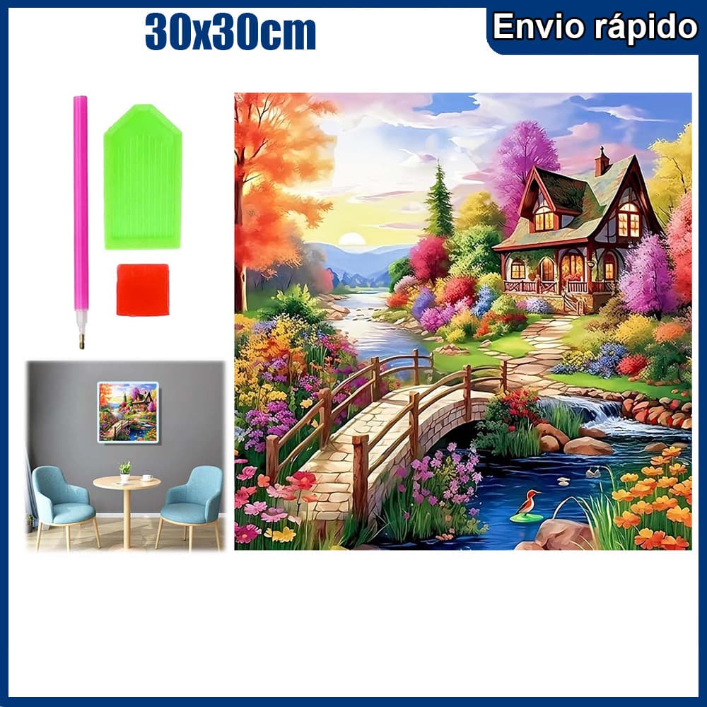 30x30cm casa Pintura Diamante 5D Pintura de Diamante Kits De Pintura Diamante Para Adultos Quadrado