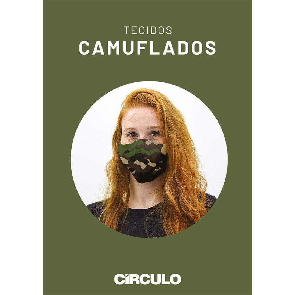 Tecido Estampado para Patchwork - Camuflado Cinza Cor 2342 (0,50x1,40)