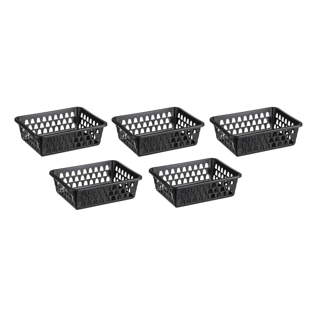 Kit 05 Cestos Organizador Multiuso Banheiro Médio 19x15x6cm