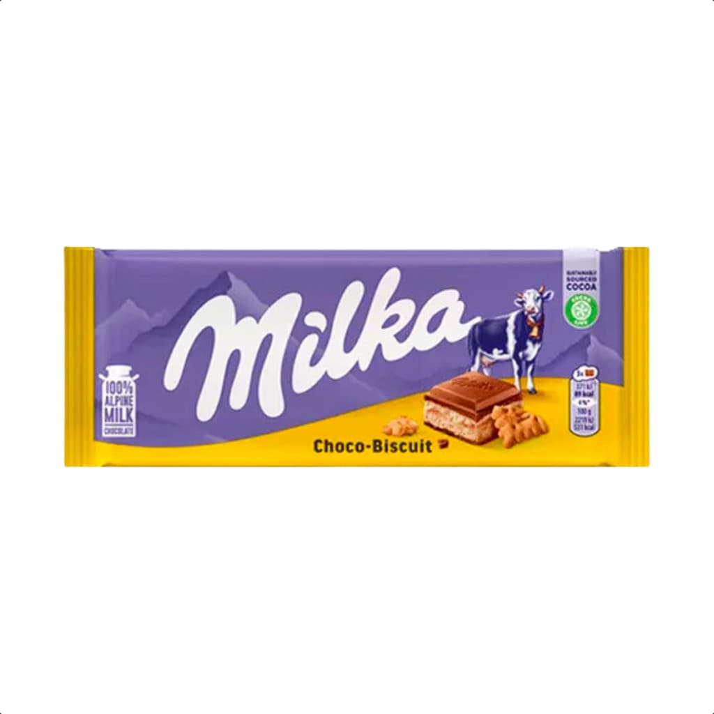 Chocolate Milka Cream & Biscuit 100g Importado com Biscoito