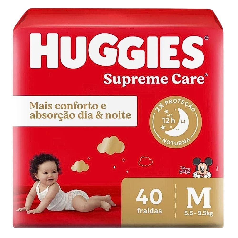 HUGGIES FRALDAS SUPREME CARE M COM 40 UNIDADES