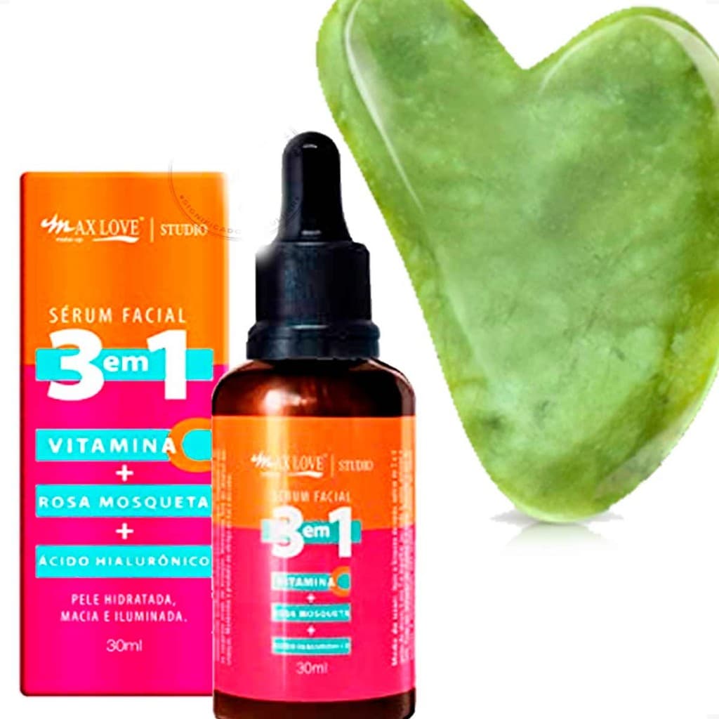 Sérum Facial  3Em1 Todo Tipo Pele + Gua Sha Medicina Chinesa Anti Idade Anti Rugas Skin Care