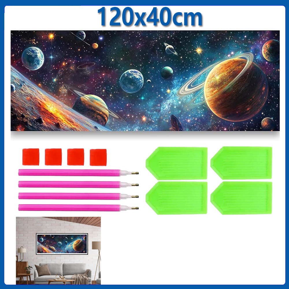 120x40cm Universo Pintura Diamante 5D Pintura de Diamante Conjunto De Pintura Com Diamante Conto De Redondo 5D Kits