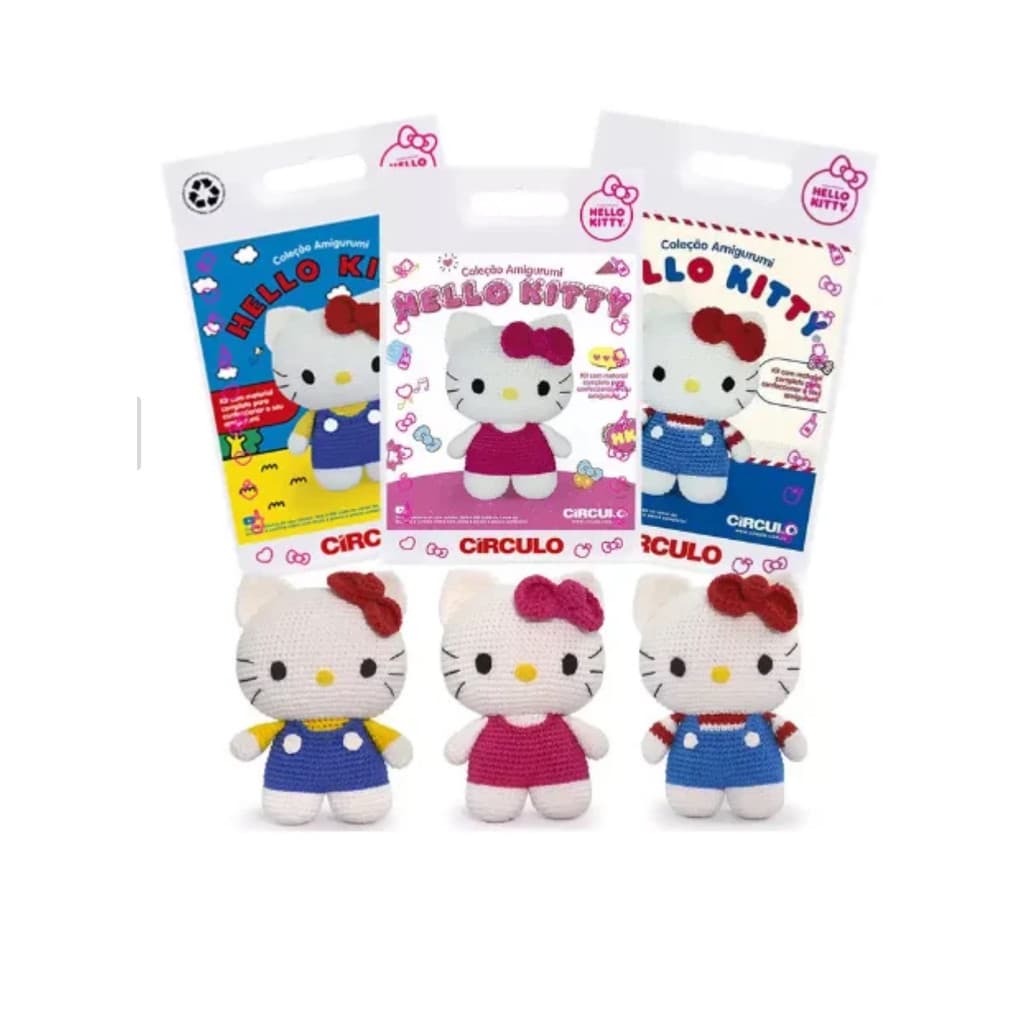 KIT AMIGURUMI COLEÇÃO HELLO KITTY CROCHÊ TRICÔ ARTESANATO  - CÍRCULO