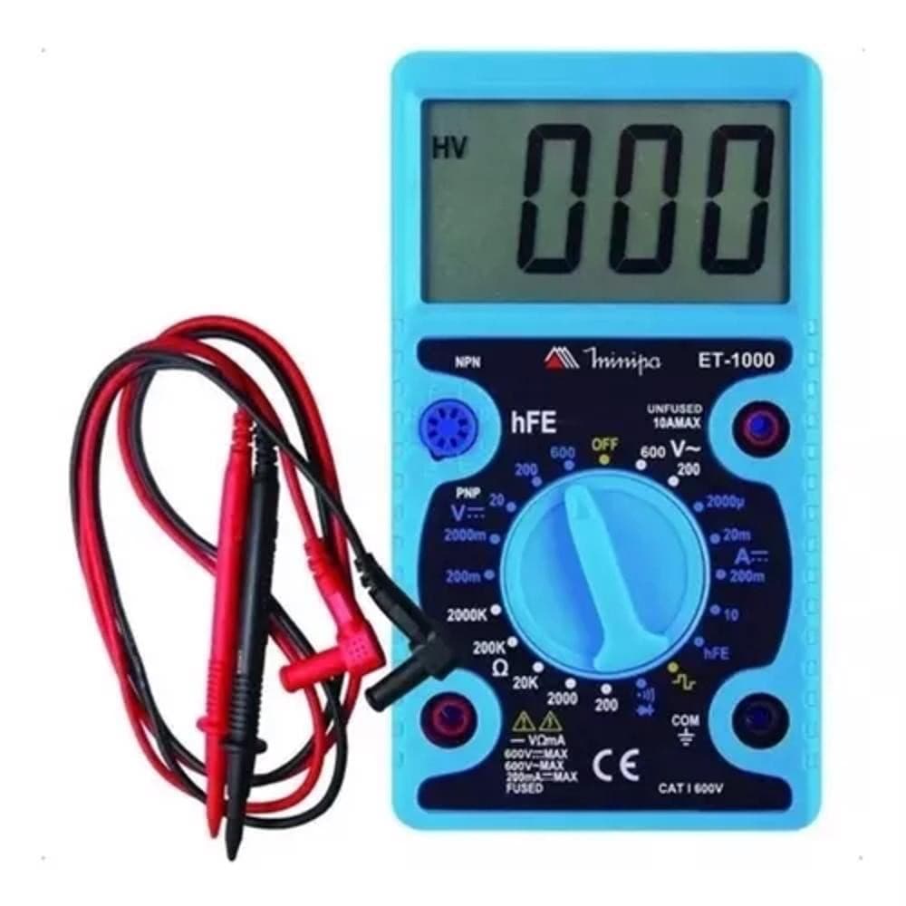 Mini Multímetro Digital Portátil Profissional AC DC 600v Teste Energia Prático Rápido