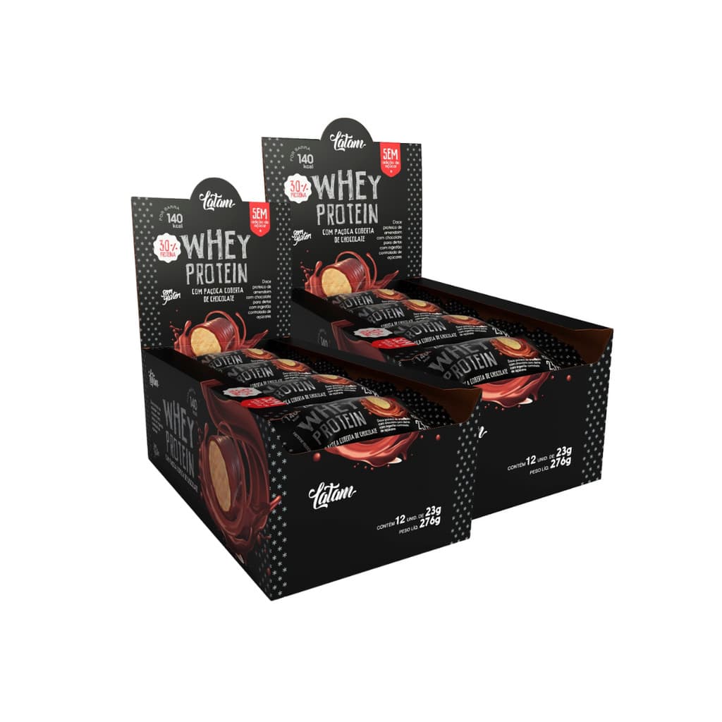 Combo Latam Fit Pacoca Com Whey Protein Chocolate Zero 24 Un