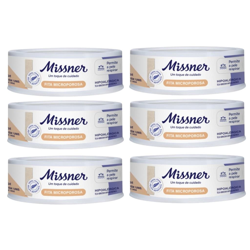 Kit 6 Fita Microporosa Bege 1,2cm X 4,5m - Missner