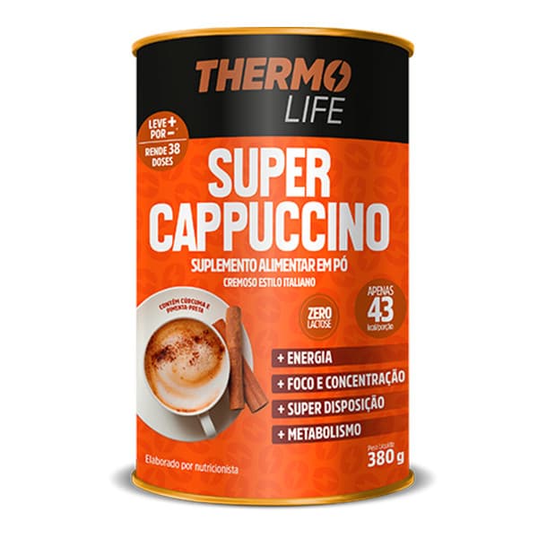Super Café Termogênico Pré Treino TCM 380g Café Funcional Thermo Life Zero lactose