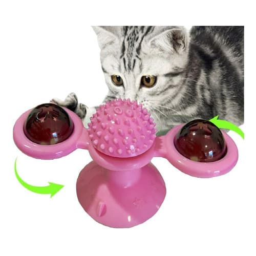 Brinquedo Para Gatos Moinho De Vento Brinquedo Interativo com catnip e luz de led pisca pisca