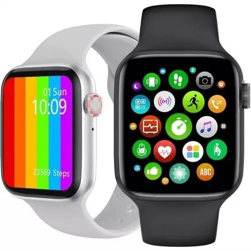 Relógio Inteligente Smart Watch W26 44mm Series 6 Preto Faz Chamadas BT  Monitorar Freq Cardíaca Pressão Arterial Oxigen