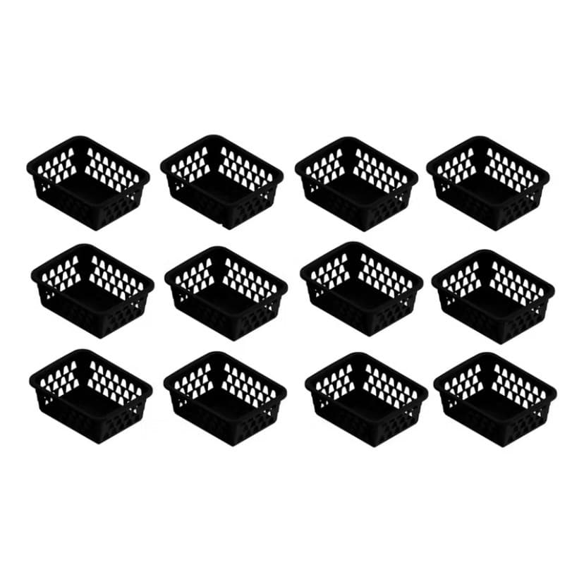 kit 12 Cestinha Organizador Multiuso Lavanderia Banheiro 16x12x6cm
