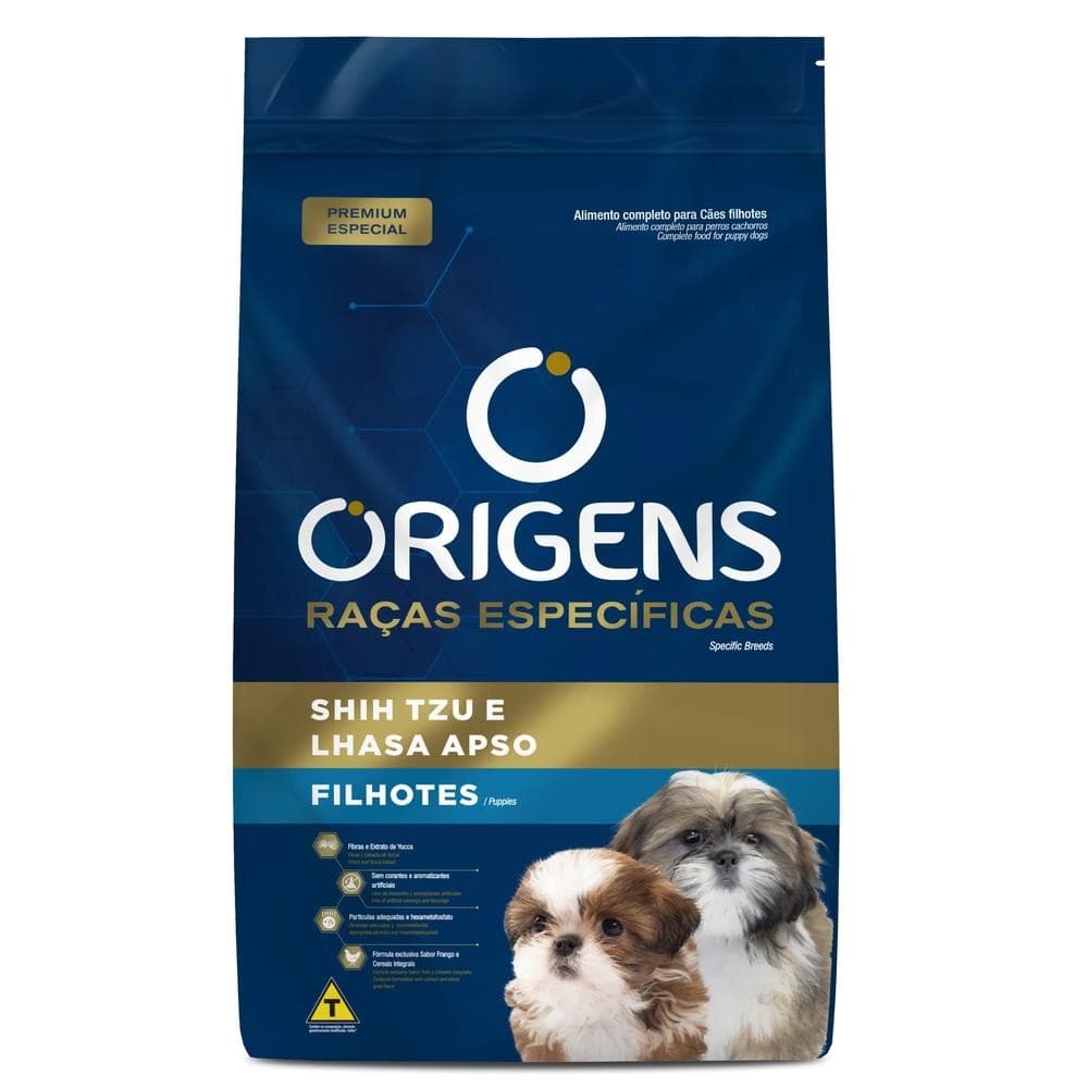 Ração 3Kg Origens Premium Cães Filhotes Shih Tzu e Lhasa Apso