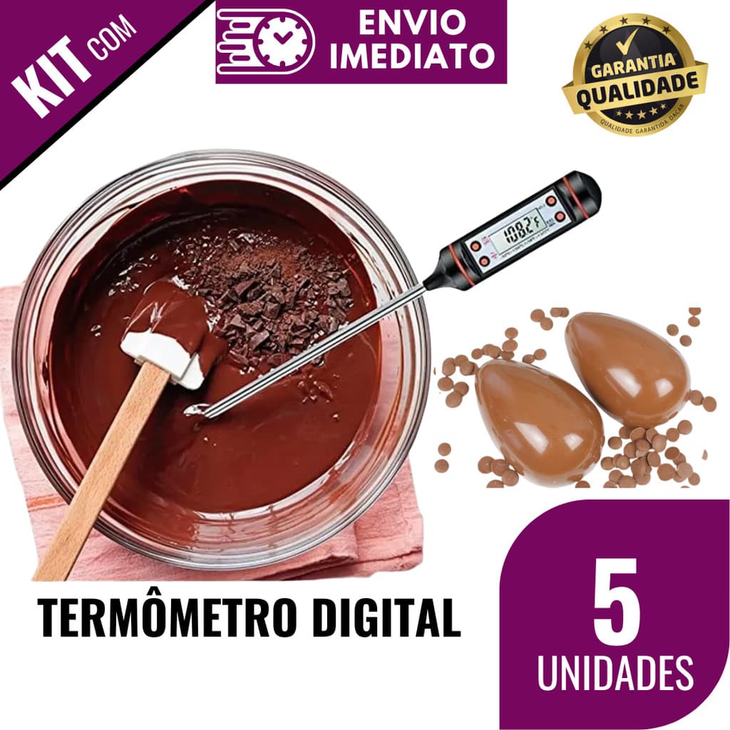 Termômetro Culinário 3/5 Peças Termômetro Digital Eletrônico Espeto para Chocolate Carnes Bebidas