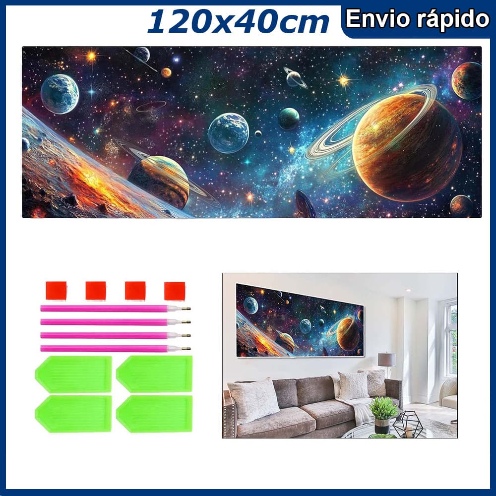 120x40cm Universo Pintura Diamante 5D Pintura de Diamante Kits De Pintura Diamante Para Adultos Redondo