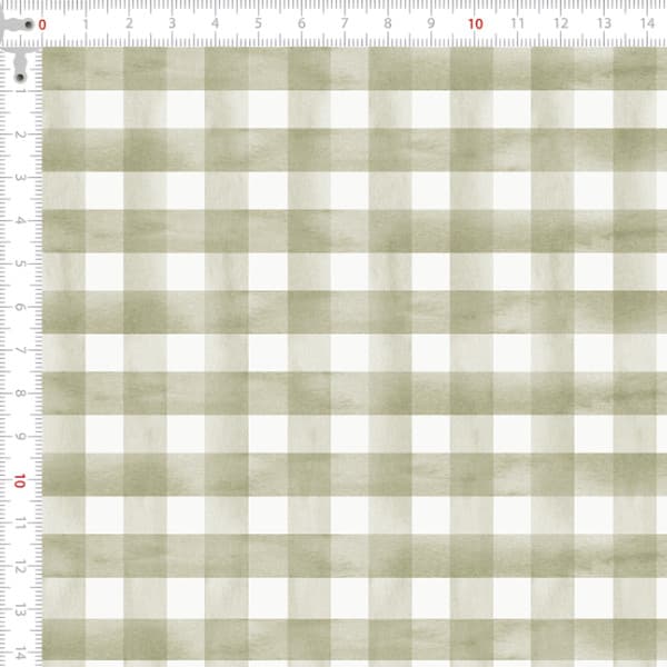Tecido Tricoline Digital Xadrez Aquarelado Verde Costura Artesanato Patchwork Pano Ateliê DIY