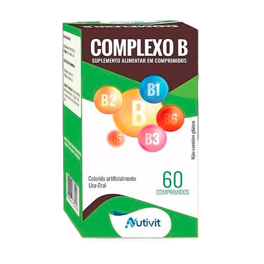 Complexo B Vitaminas B1, B2, B3, B5, B6, B7, B12 c/ 60 Cápsulas Nutivit