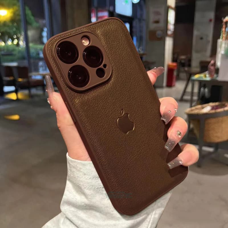 Capa De Couro Texturizada Luxuosa Para iPhone 16 15 14 13 12 11 Pro Max Slim À Prova De Choque De Silicone Macio