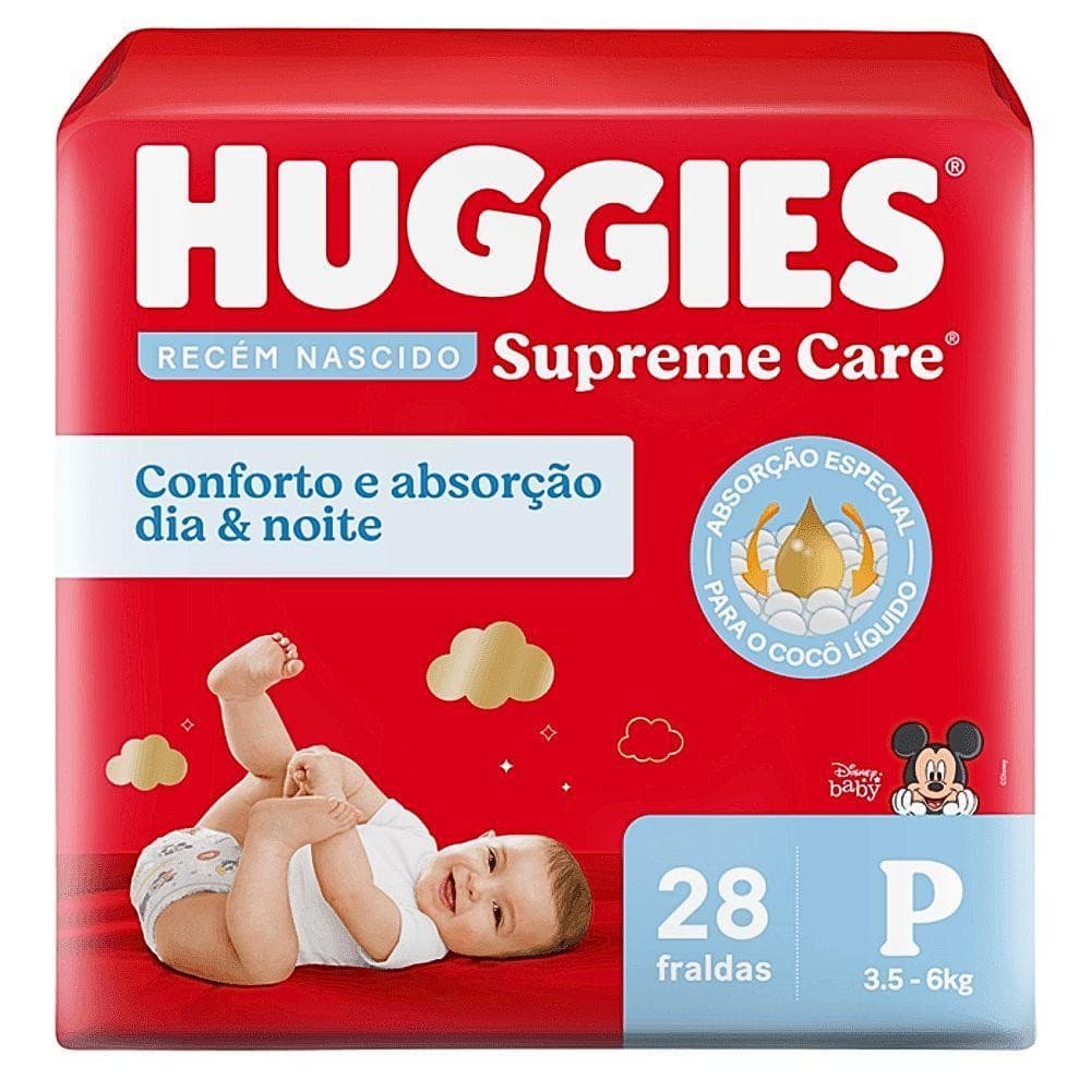 HUGGIES FRALDAS SUPREME CARE P COM 28 UNIDADES