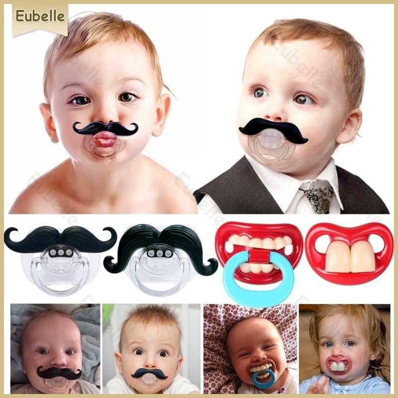 Chupeta Engraçada Bico Ortodôntico Dente Bigode Dentão Divertida Bico Livre de BPA Para Bebe