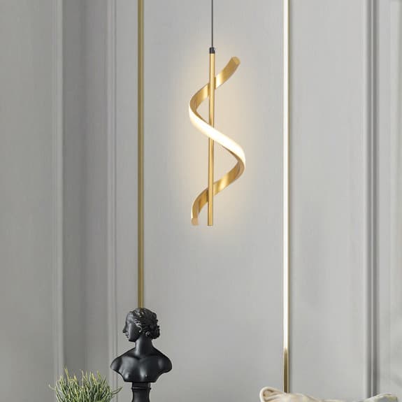 (3 cores em 1 luz) Lustre Pendente Luminária de Teto Led Dourado Decoração Minimalista Moderno