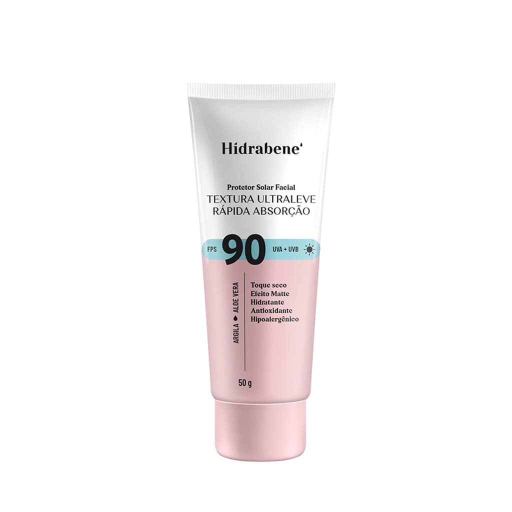 Hidrabene Protetor Solar Facial Textura Ultra Leve FPS90 50g