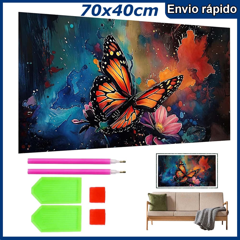 70x40cm borboleta grande Pintura Diamante 5D Pintura de Diamante Kits De Pintura Diamante Para Adultos Quadrado