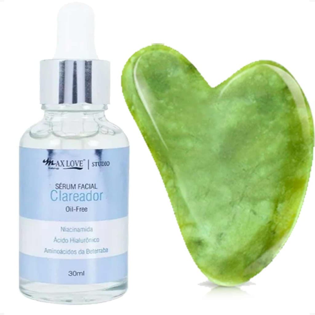 Sérum Facial Clareador Todo Tipo Pele + Gua Sha Medicina Chinesa Anti Idade Anti Rugas Skin Care