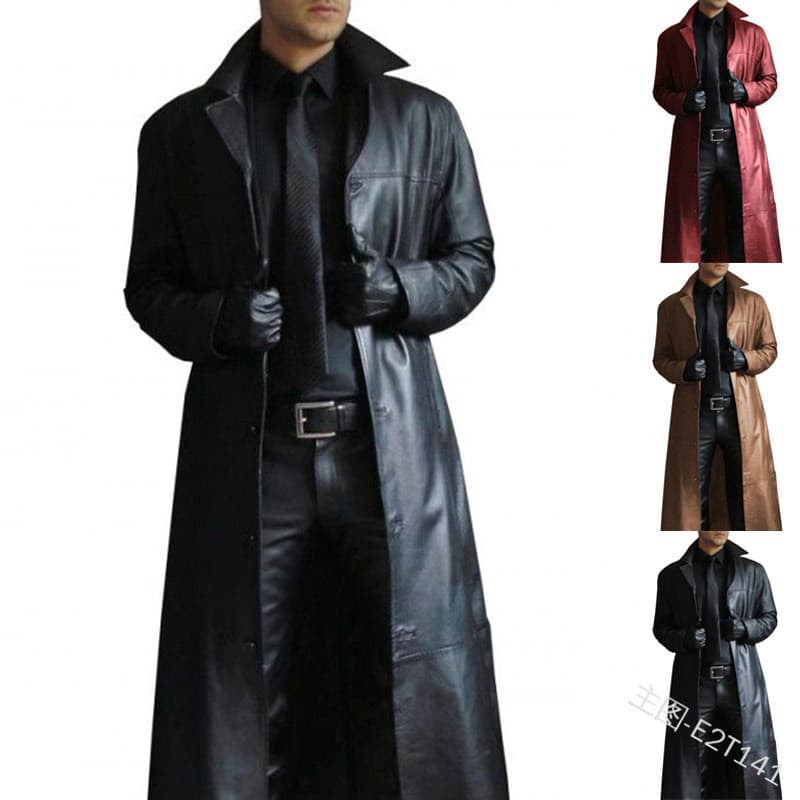 Casaco de Couro Slim de Moda Masculina