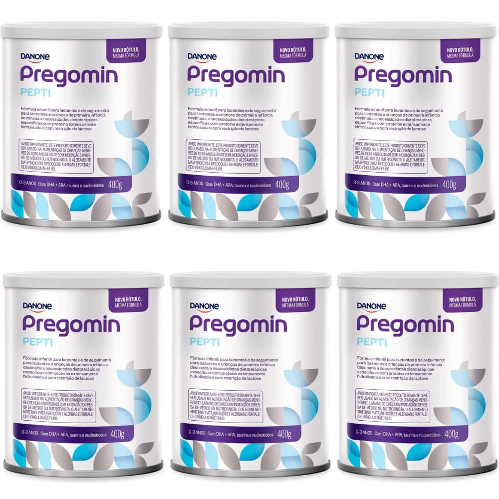 Kit C/ 6un Fórmula Infantil Pregomin Pepti 400g - 0 A 3 Anos