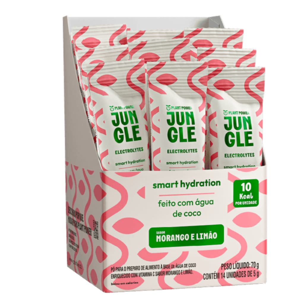 Jungle Eletrolytes Stick Plant Power Morango e Limão 14 unidades 5g