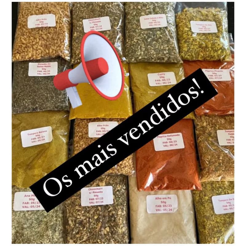 KIT 15 Temperos mais vendidos, com 100g cada!!! OFERTA LIMITADA(OBS OREGANO 30g)