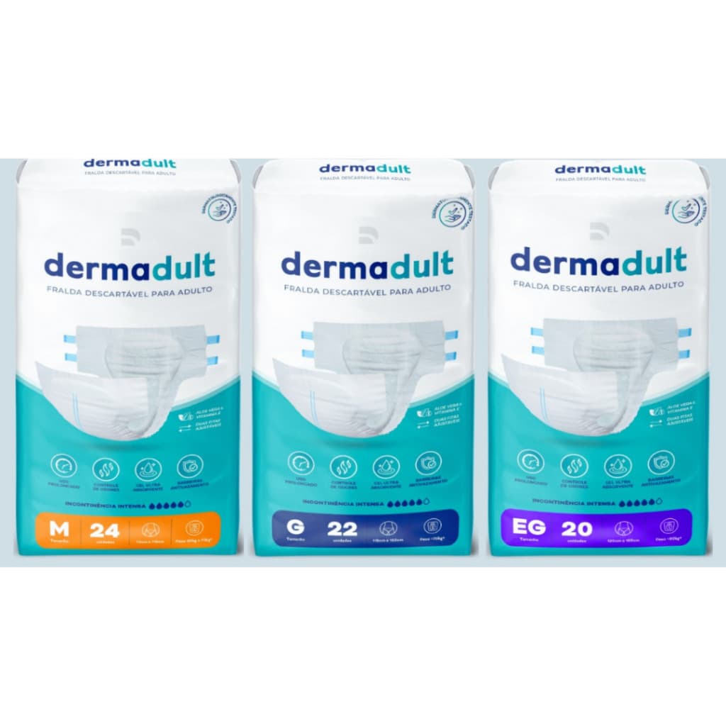 Fralda Geriátrica Dermadult Intensa - Aloe Vera - Todos os Tamanhos