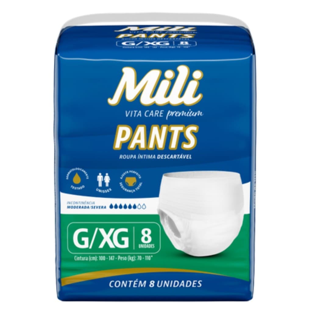Fralda Pants Adulto G/XG descartável 8 Unidades - Mili