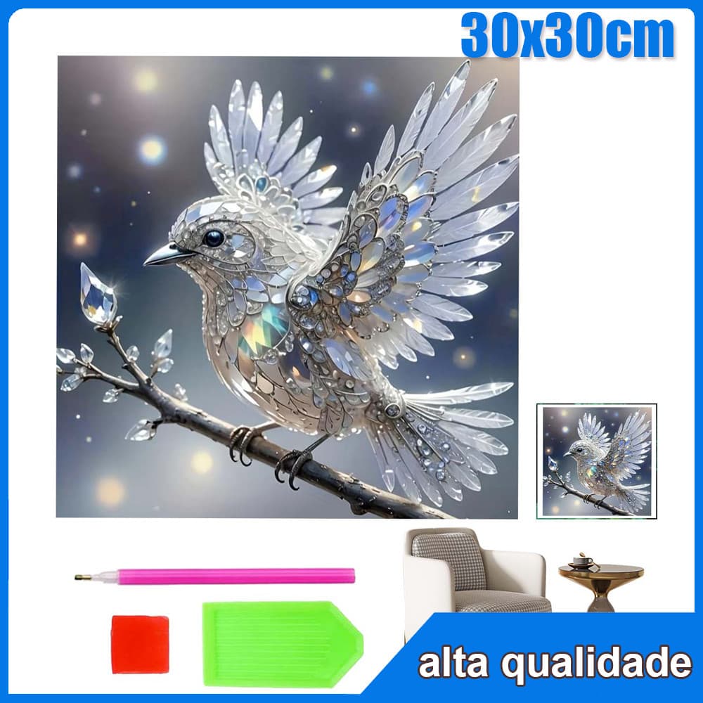 30x30cm pássaro de cristal Quadrado Pintura Diamante 5D Pintura de Diamante Pintura Com Diamante A Óleo Decorativa