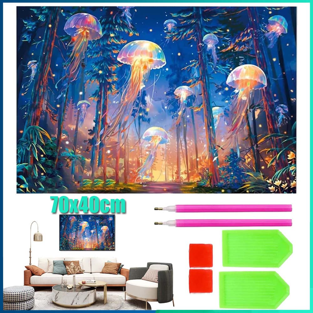 Quadrado Pintura Diamante 5D Pintura de Diamante Pintura DIY 5D Diamante 70x40cm água-viva
