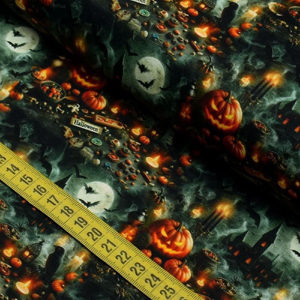 Tecido Estampado para Patchwork - Halloween 2024 : Castelo Assombrado (0,40x1,50)