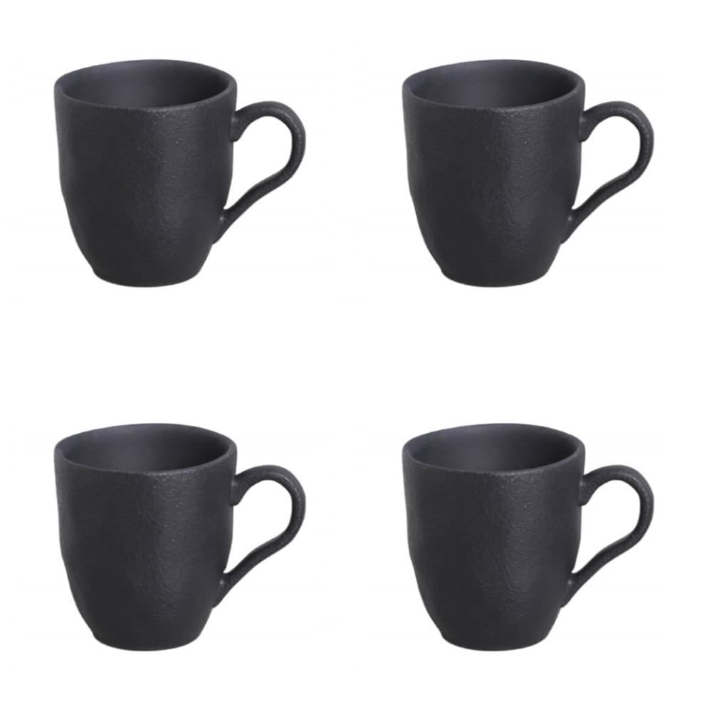 Conjunto de Canecas 04 Peças Orgânico Preto Matte Porto Brasil